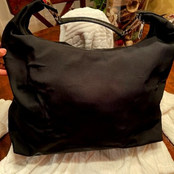 GUCCI AUTHENTIC EUC XL HOBO NYLON WITH LEATHER TRIM BAG - Picture 1 of 14